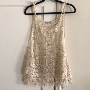 Crocheted ivory top
